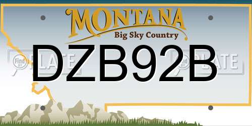 DZB92B Montana License Plate