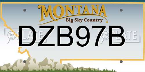 DZB97B Montana License Plate