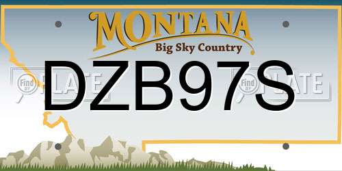DZB97S Montana License Plate