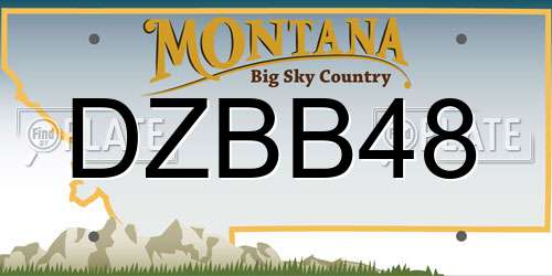 DZBB48 Montana License Plate