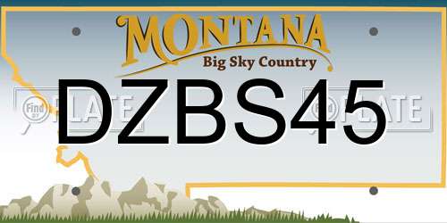 DZBS45 Montana License Plate