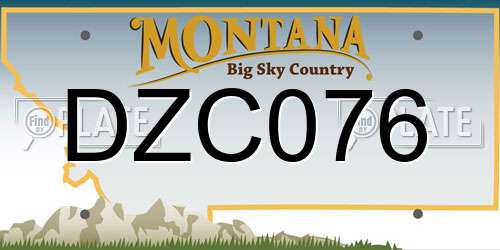 DZC076 Montana License Plate