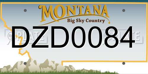 DZD0084 Montana License Plate