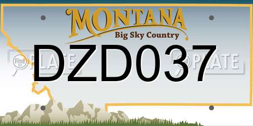 DZD037 Montana License Plate