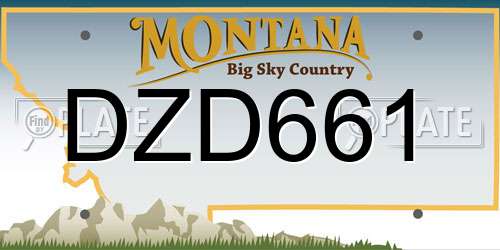 DZD661 Montana License Plate
