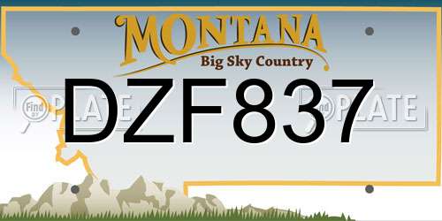 DZF837 Montana License Plate