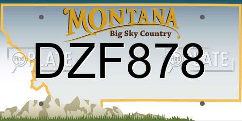 DZF878 Montana License Plate