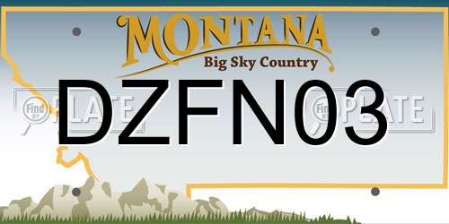 DZFN03 Montana License Plate