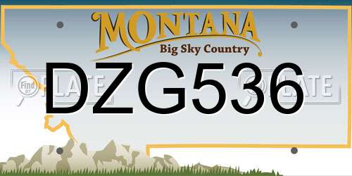 DZG536 Montana License Plate