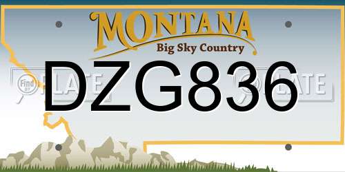 DZG836 Montana License Plate