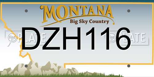 DZH116 Montana License Plate