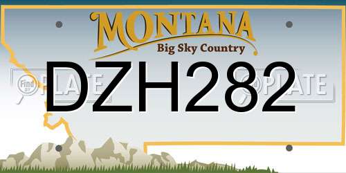 DZH282 Montana License Plate