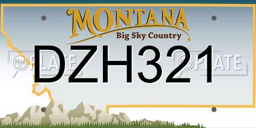 DZH321 Montana License Plate