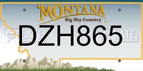 DZH865 Montana License Plate