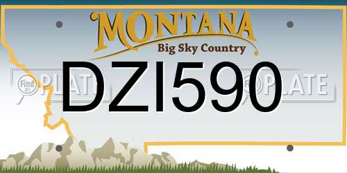 DZI590 Montana License Plate