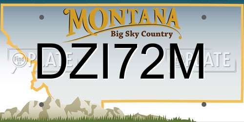 DZI72M Montana License Plate