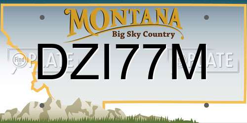 DZI77M Montana License Plate