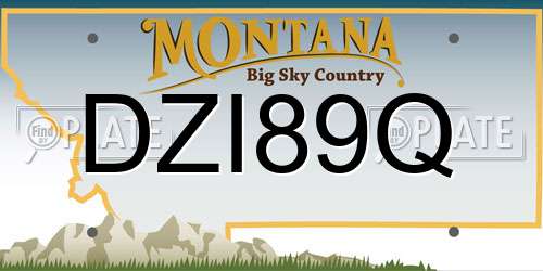 DZI89Q Montana License Plate