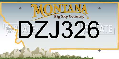 DZJ326 Montana License Plate