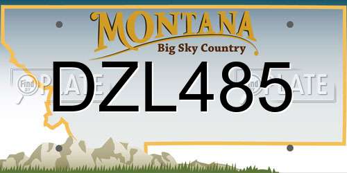 DZL485 Montana License Plate