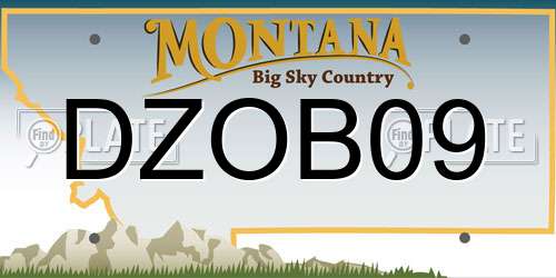 DZOB09 Montana License Plate