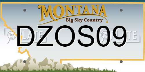 DZOS09 Montana License Plate
