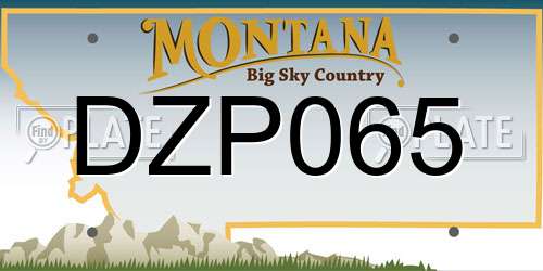 DZP065 Montana License Plate