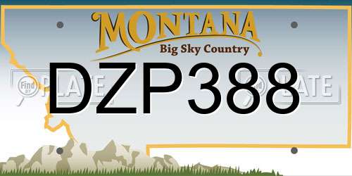 DZP388 Montana License Plate