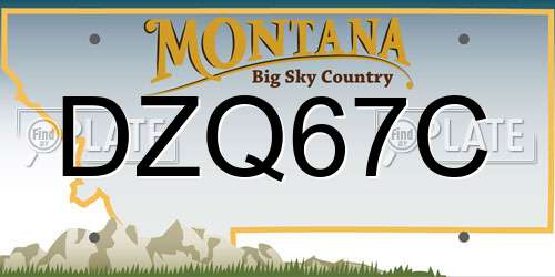 DZQ67C Montana License Plate