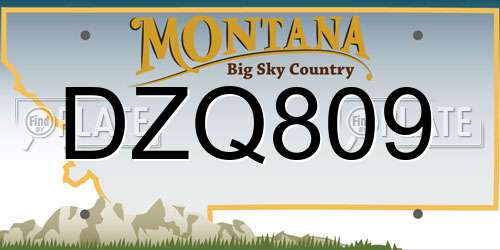 DZQ809 Montana License Plate