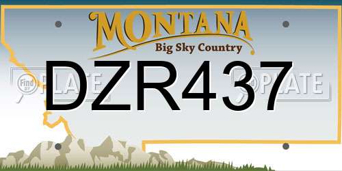 DZR437 Montana License Plate