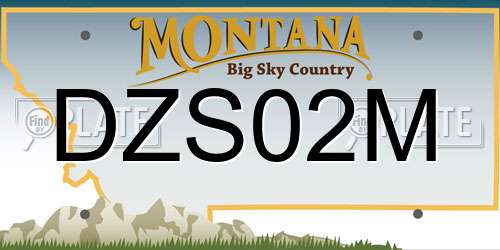DZS02M Montana License Plate