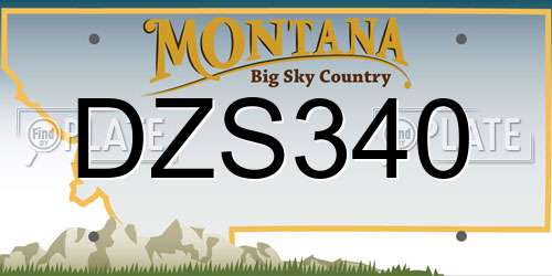 DZS340 Montana License Plate