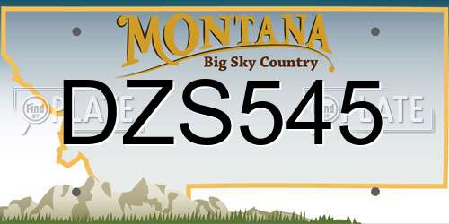 DZS545 Montana License Plate