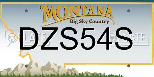DZS54S Montana License Plate