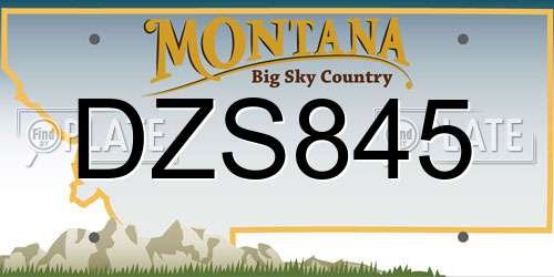 DZS845 Montana License Plate