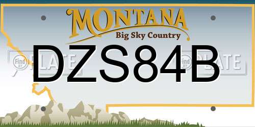 DZS84B Montana License Plate