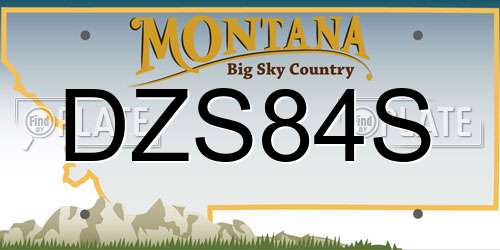 DZS84S Montana License Plate