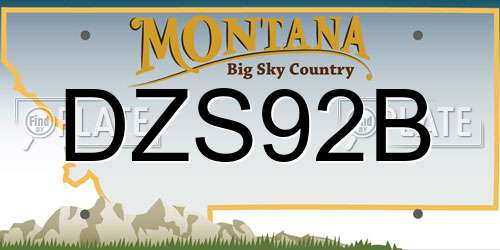 DZS92B Montana License Plate