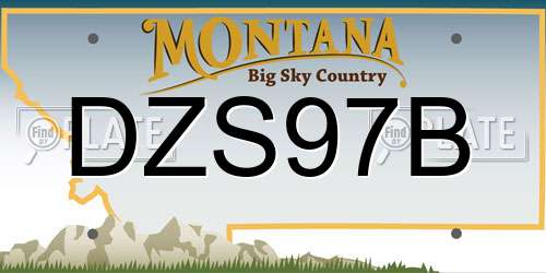 DZS97B Montana License Plate