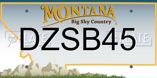 DZSB45 Montana License Plate