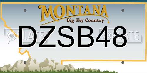 DZSB48 Montana License Plate