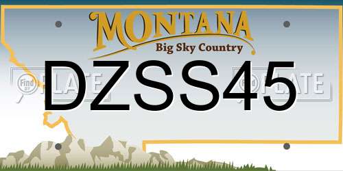 DZSS45 Montana License Plate