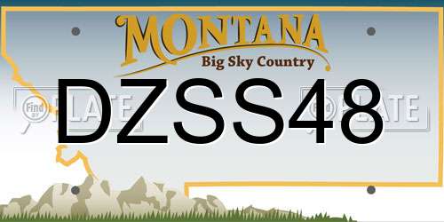 DZSS48 Montana License Plate