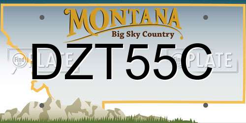 DZT55C Montana License Plate