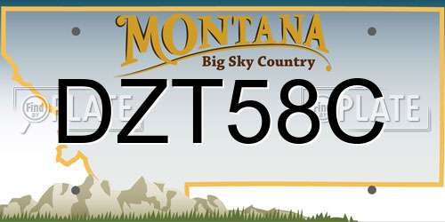 DZT58C Montana License Plate