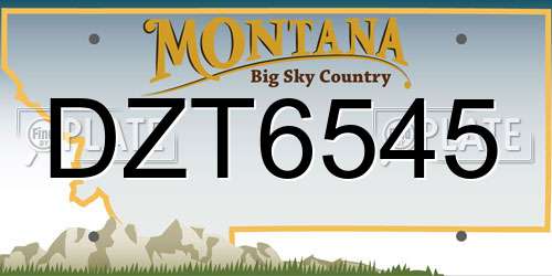 DZT6545 Montana License Plate