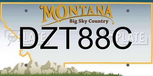 DZT88C Montana License Plate