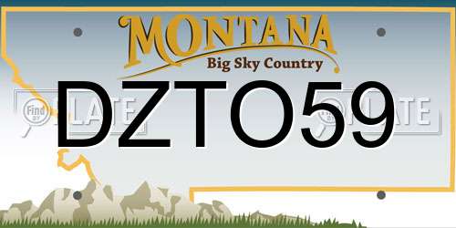 DZTO59 Montana License Plate