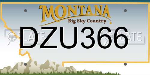 DZU366 Montana License Plate